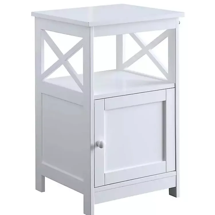 Accent & End Tables-Kirklands Home Wood X Sides Storage Accent Table White