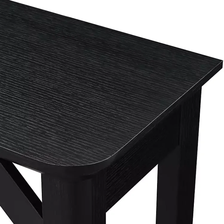 Console Tables-Kirklands Home Tapered Legs Rustic Console Table Black