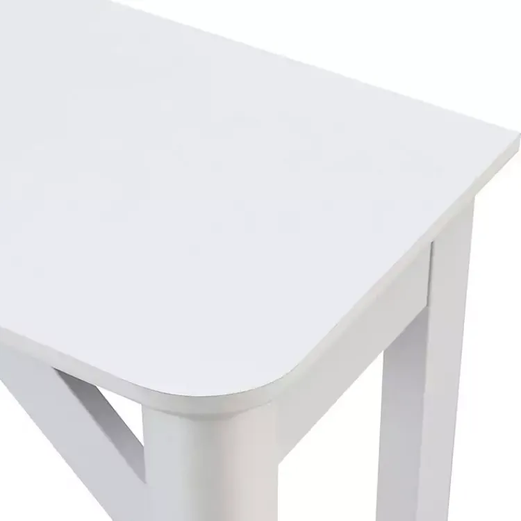 Console Tables-Kirklands Home Tapered Legs Rustic Console Table White