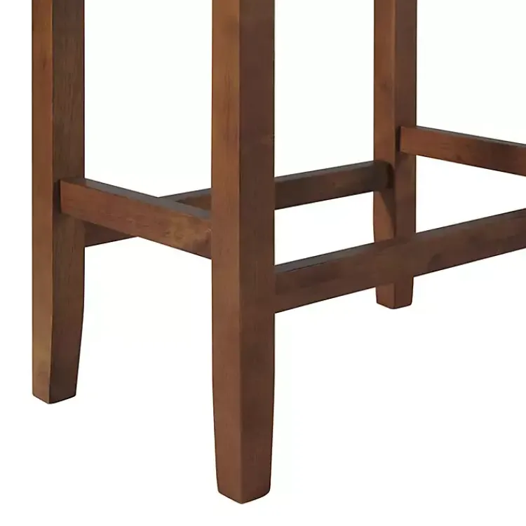 Bar Stools & Counter Height Stools-Kirklands Home Faux Leather Madison Walnut Counter Stool Black