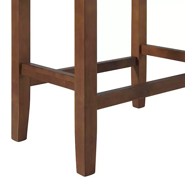 Bar Stools & Counter Height Stools-Kirklands Home Faux Leather Madison Walnut Counter Stool Tan