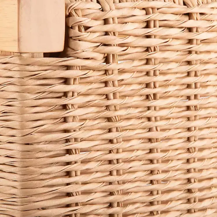 Entryway Furniture-Kirklands Home Newport Natural Wood and Rattan Bench Brown