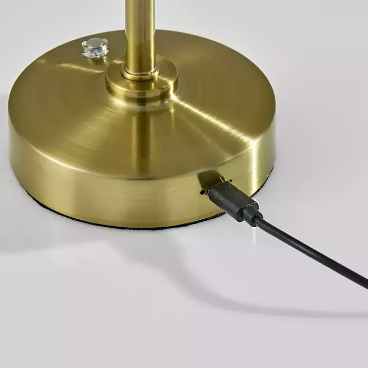 Outdoor Lighting-Kirklands Home Brass Metal Cone Shade Cordless Table Lamp Gold