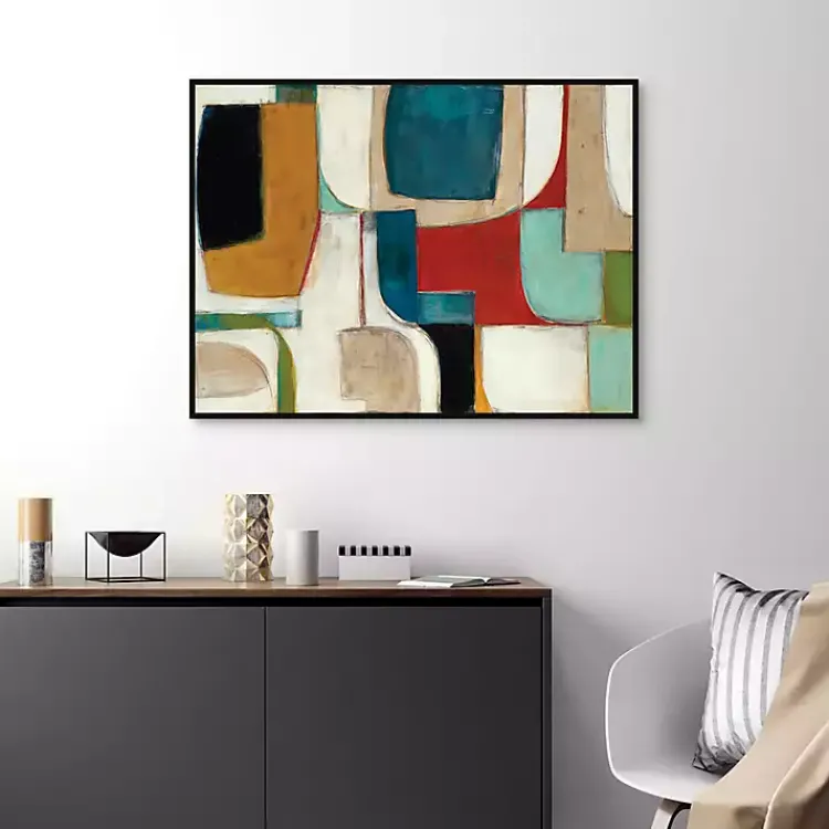 Canvas Art-Kirklands Home Abstract Fold Framed Canvas Art Print Multi