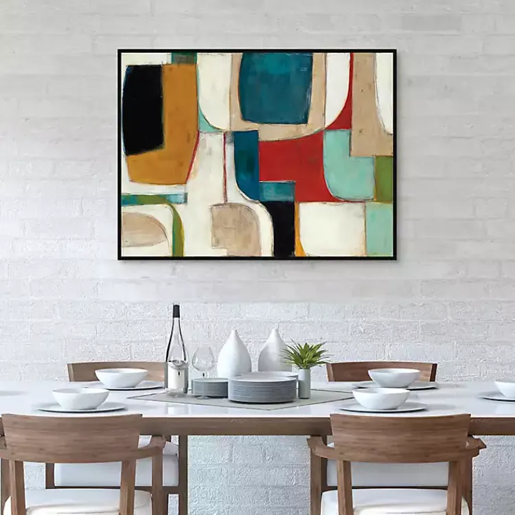 Canvas Art-Kirklands Home Abstract Fold Framed Canvas Art Print Multi