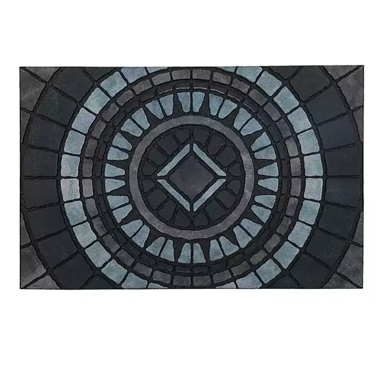 Doormats-Kirklands Home Compass Stone Gray Doormat
