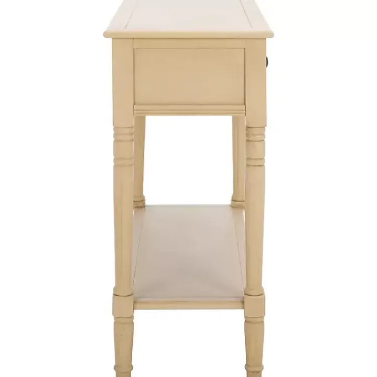 Console Tables-Kirklands Home Warm Natural 2- Drawer Samantha Console Table Tan
