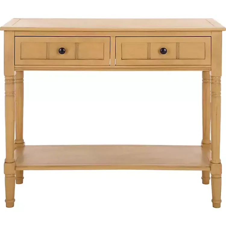 Console Tables-Kirklands Home Natural 2- Drawer Samantha Console Table Tan