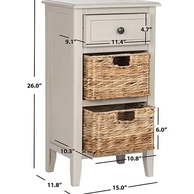 Accent & End Tables-Kirklands Home Vintage Wood Baskets Everly Accent Table Gray