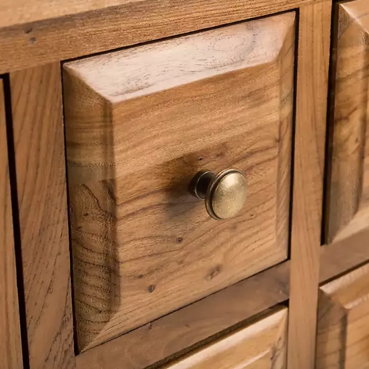 Cabinets & Sideboards-Kirklands Home Natural Oak 4-Drawer Charlotte Sideboard Brown