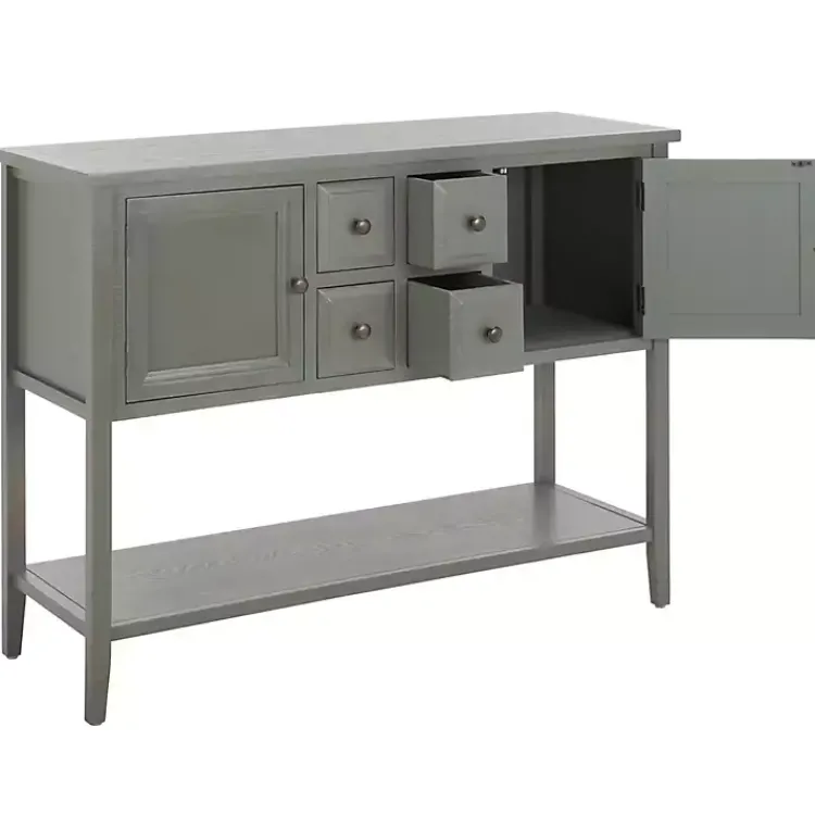 Cabinets & Sideboards-Kirklands Home Rustic 4-Drawer Charlotte Sideboard Gray