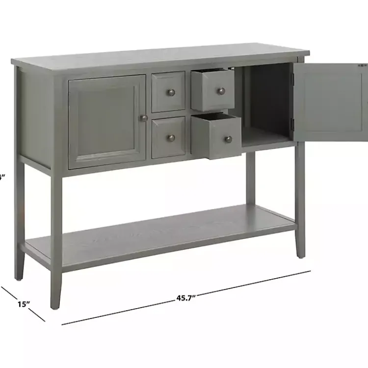 Cabinets & Sideboards-Kirklands Home Rustic 4-Drawer Charlotte Sideboard Gray