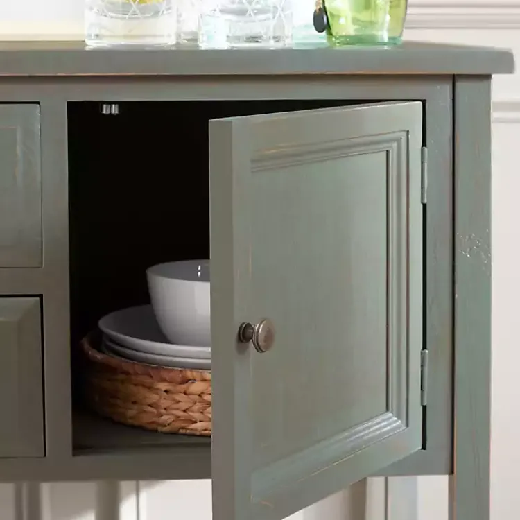 Cabinets & Sideboards-Kirklands Home Rustic 4-Drawer Charlotte Sideboard Gray