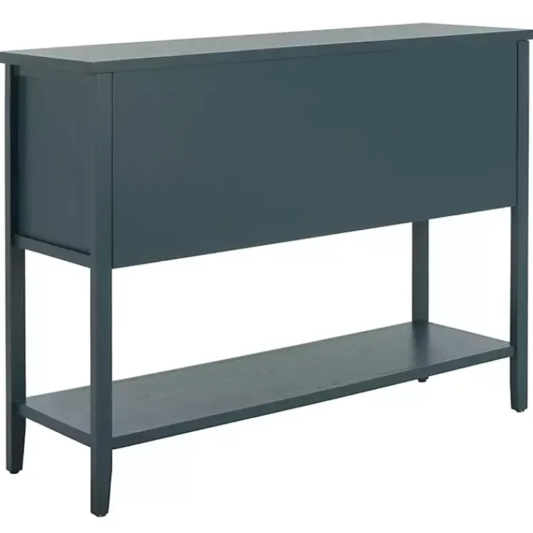 Cabinets & Sideboards-Kirklands Home Slate Teal 4-Drawer Charlotte Sideboard Blue