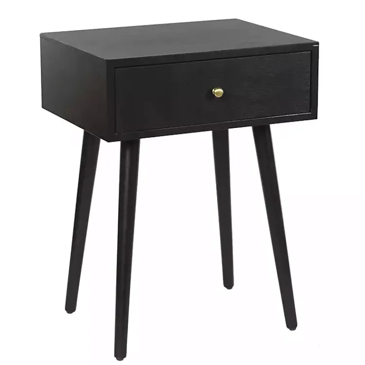 Accent & End Tables-Kirklands Home Wood 1-Drawer Arthur Accent Table Black