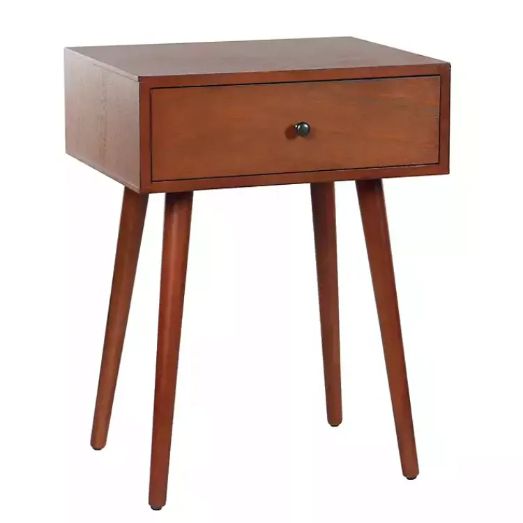 Accent & End Tables-Kirklands Home Walnut Wood 1-Drawer Arthur Accent Table Brown