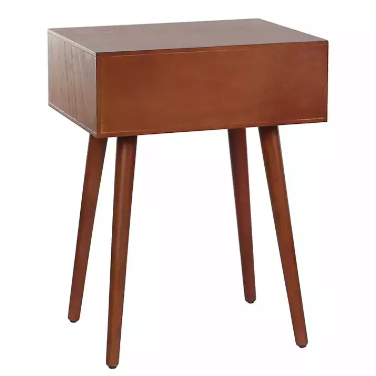 Accent & End Tables-Kirklands Home Walnut Wood 1-Drawer Arthur Accent Table Brown