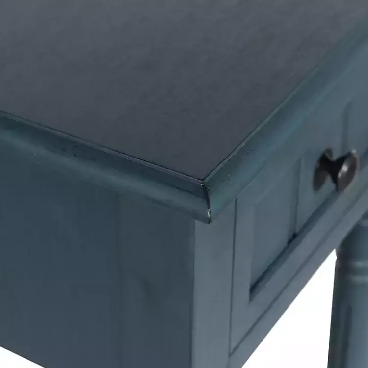 Accent & End Tables-Kirklands Home Navy Wood Square Hampton Accent Table Blue