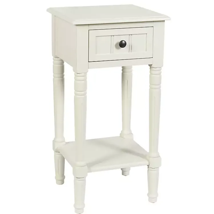 Accent & End Tables-Kirklands Home Wood Square Hampton Accent Table White