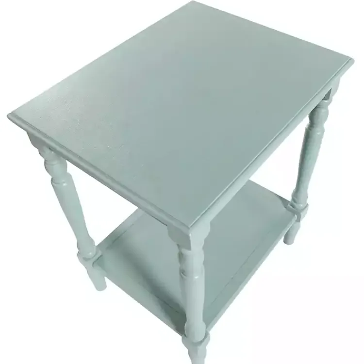 Accent & End Tables-Kirklands Home Light Wood Sybil Accent Table Blue