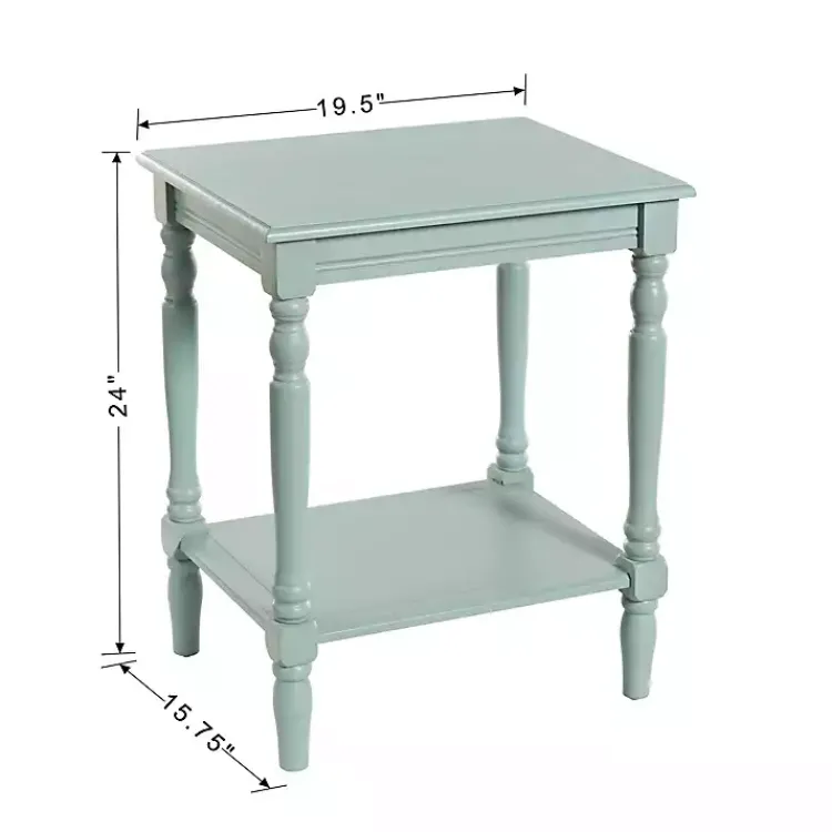 Accent & End Tables-Kirklands Home Light Wood Sybil Accent Table Blue