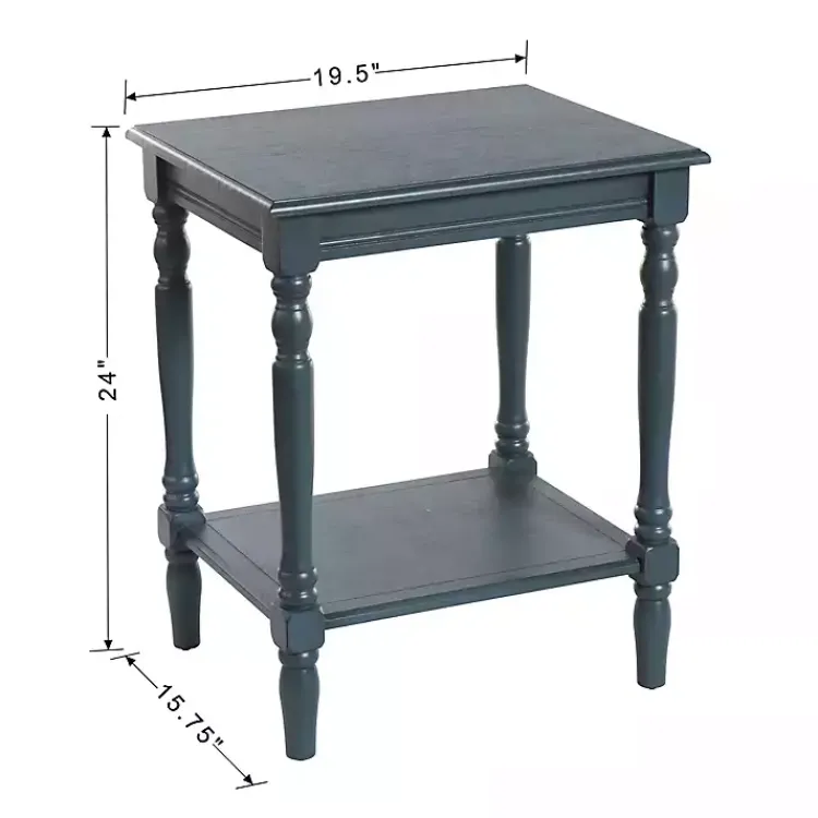 Accent & End Tables-Kirklands Home Navy Wood Sybil Accent Table Blue
