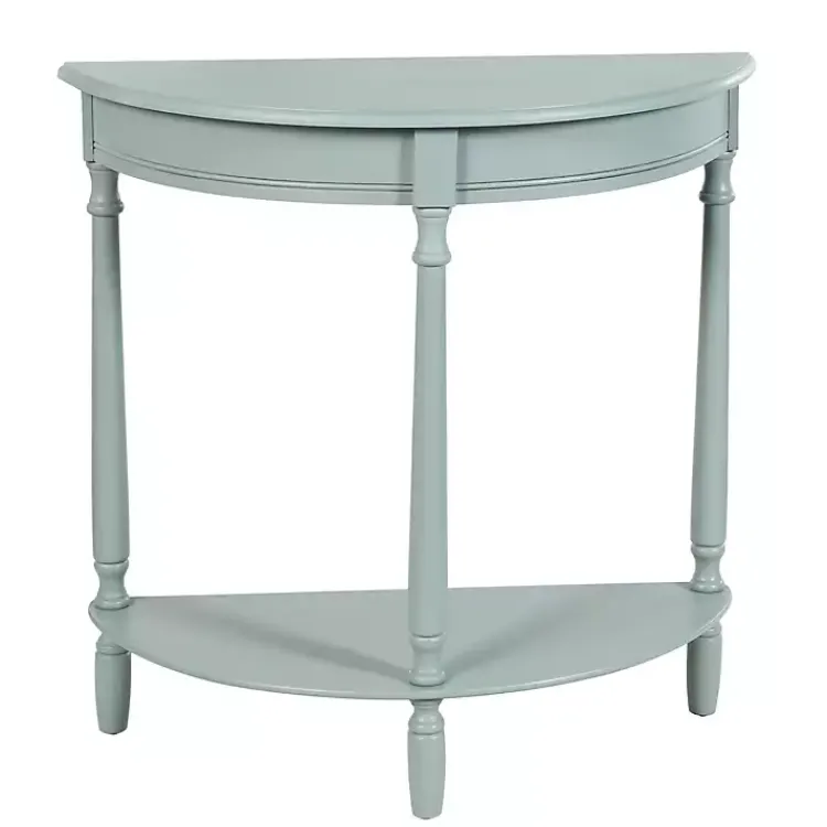 Console Tables-Kirklands Home Light Half Moon Tinslee Console Table Blue