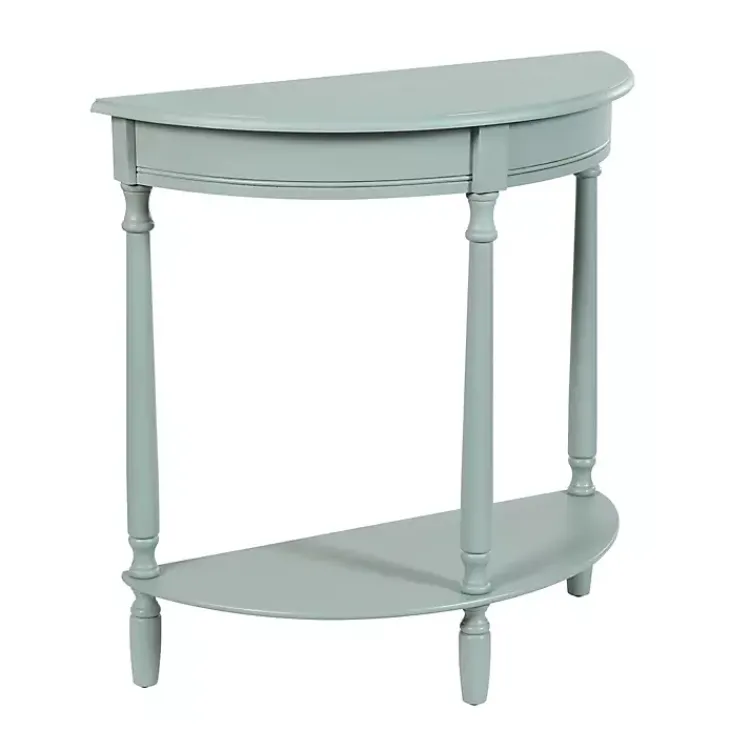 Console Tables-Kirklands Home Light Half Moon Tinslee Console Table Blue