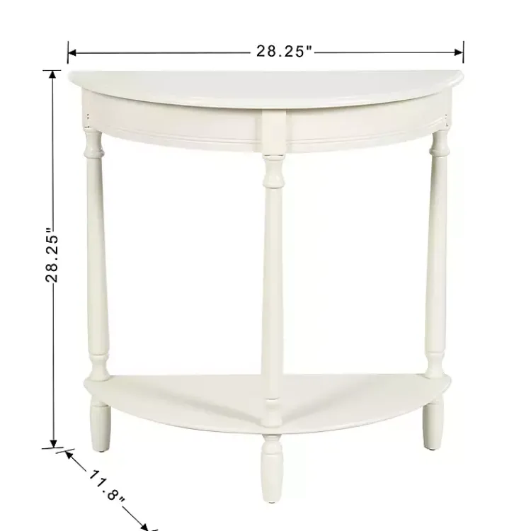 Console Tables-Kirklands Home Half Moon Tinslee Console Table White