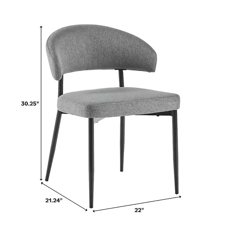 Dining Chairs-Kirklands Home Charcoal and Black Curved Dining Chairs, Set of 2 Gray