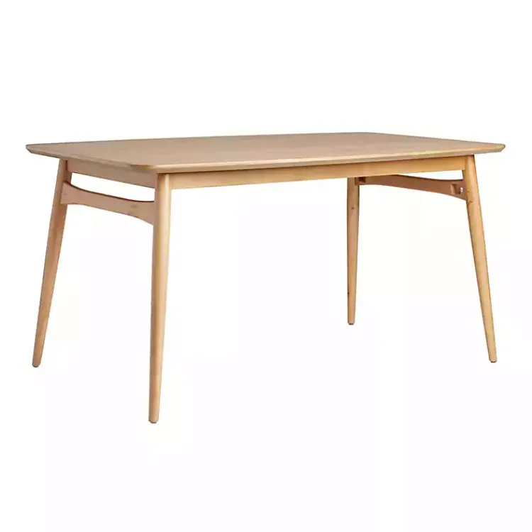 Dining Tables-Kirklands Home Natural Ash Wood Mid-Century Modern Dining Table Tan