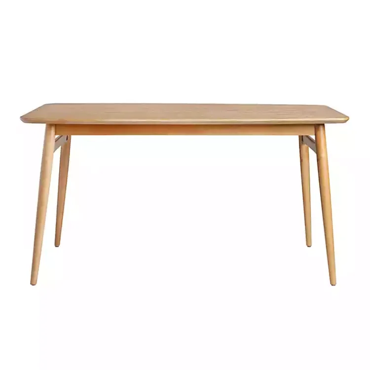 Dining Tables-Kirklands Home Natural Ash Wood Mid-Century Modern Dining Table Tan
