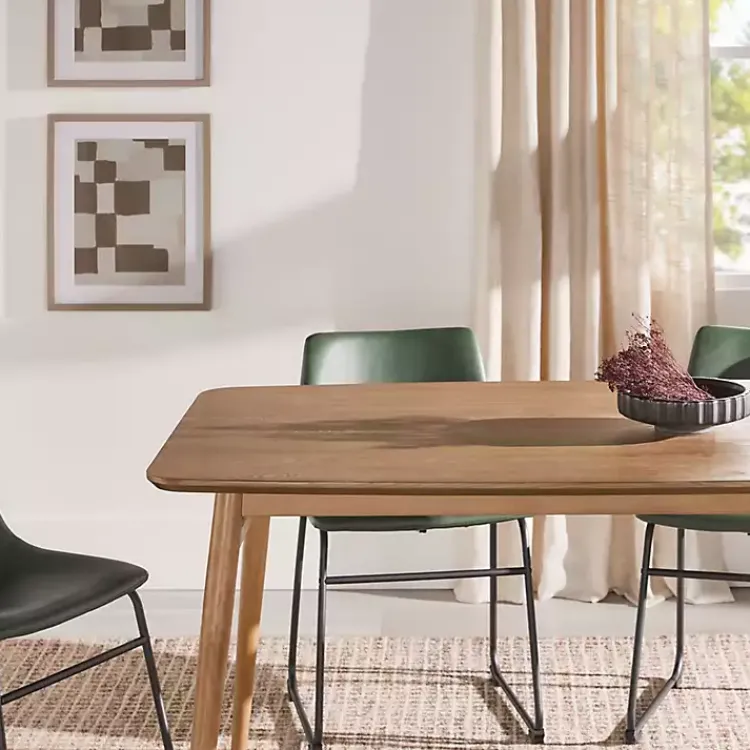 Dining Tables-Kirklands Home Natural Ash Wood Mid-Century Modern Dining Table Tan