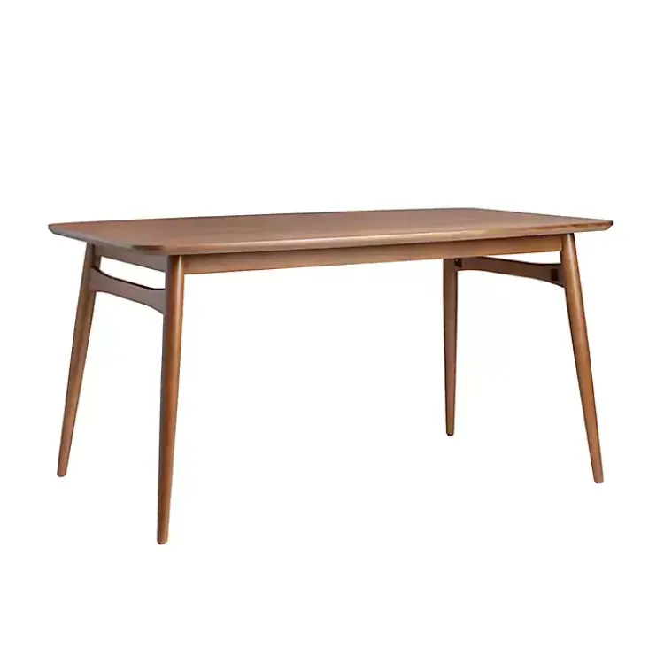 Dining Tables-Kirklands Home Walnut Ash Wood Mid-Century Modern Dining Table Brown