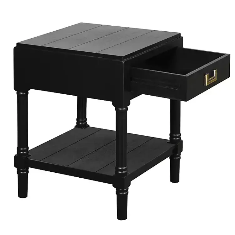 Accent & End Tables-Kirklands Home Wood Layla Accent Table Black