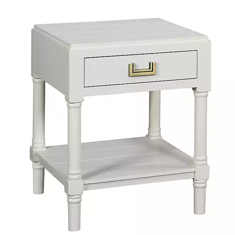 Accent & End Tables-Kirklands Home Wood Layla Accent Table White