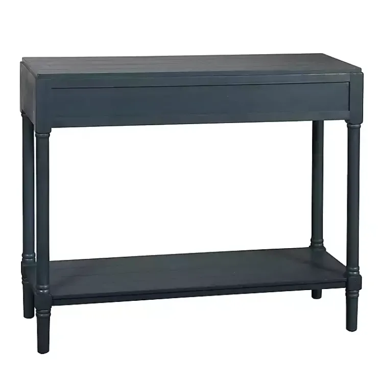 Console Tables-Kirklands Home Navy Wood 2-Drawer Layla Console Table Blue