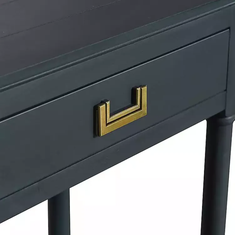 Console Tables-Kirklands Home Navy Wood 2-Drawer Layla Console Table Blue