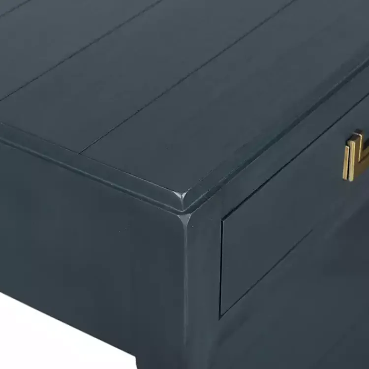 Console Tables-Kirklands Home Navy Wood 2-Drawer Layla Console Table Blue