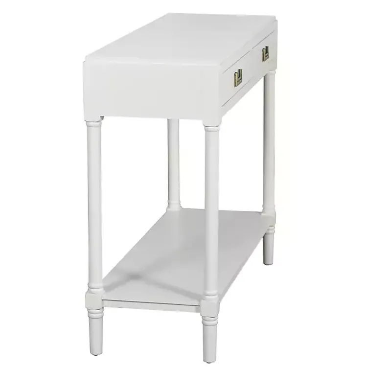 Console Tables-Kirklands Home Wood 2-Drawer Layla Console Table White