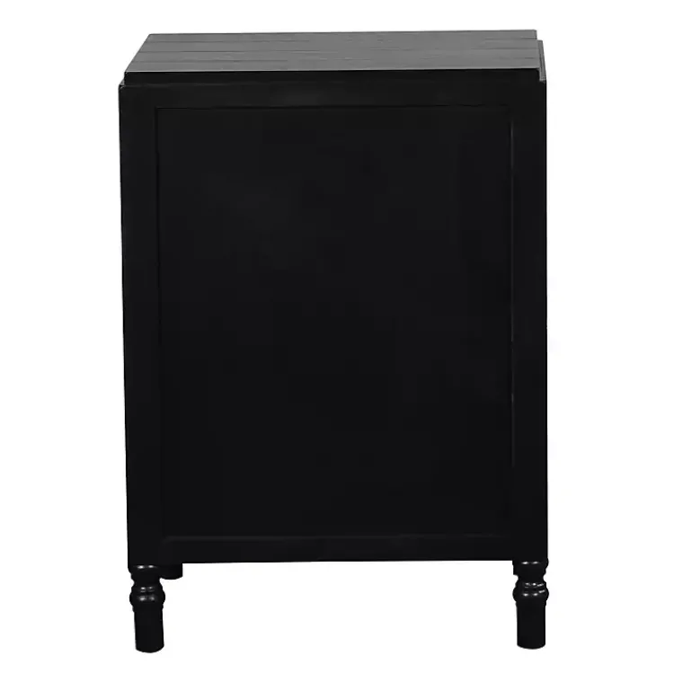 Nightstands-Kirklands Home Wood 3-Drawer Layla Nightstand Black