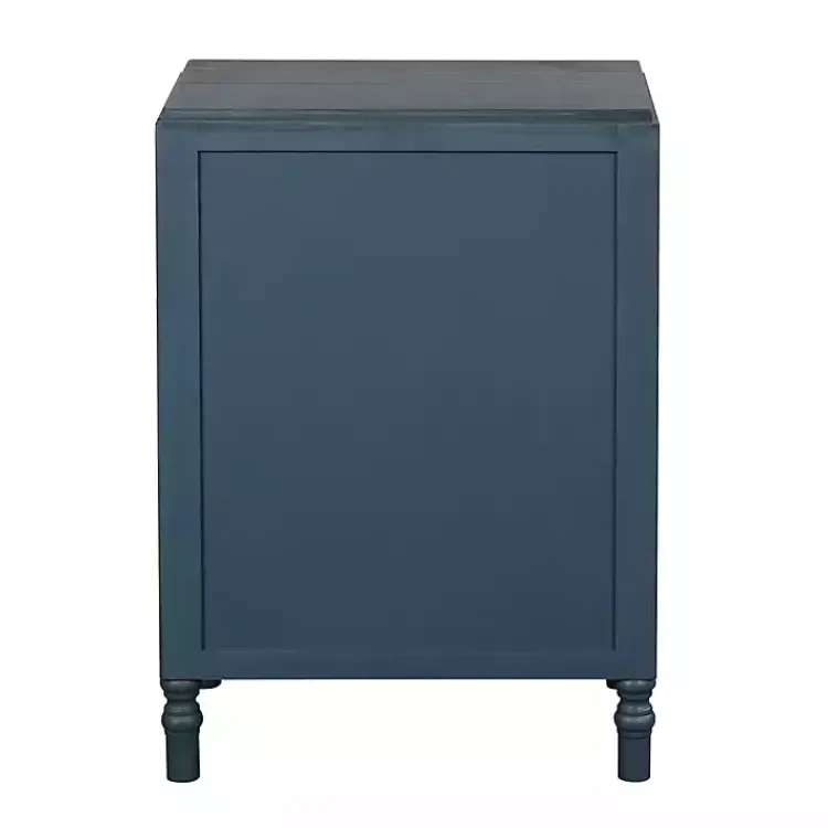 Nightstands-Kirklands Home Navy Wood 3-Drawer Layla Nightstand Blue