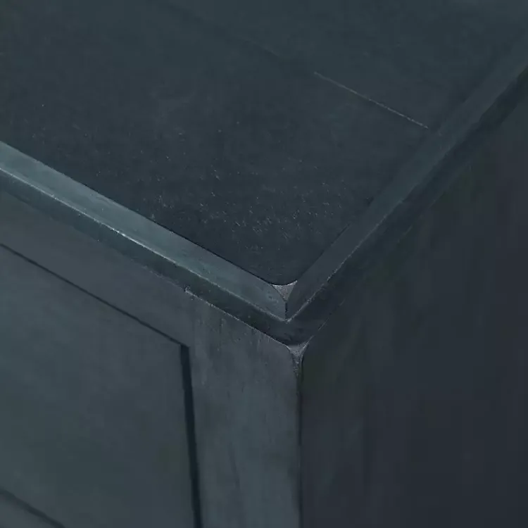 Nightstands-Kirklands Home Navy Wood 3-Drawer Layla Nightstand Blue