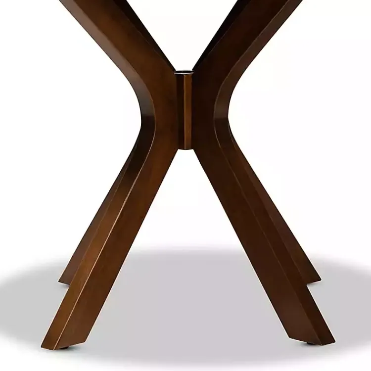 Dining Tables-Kirklands Home Walnut Wood Round Kenji Small Dining Table Brown