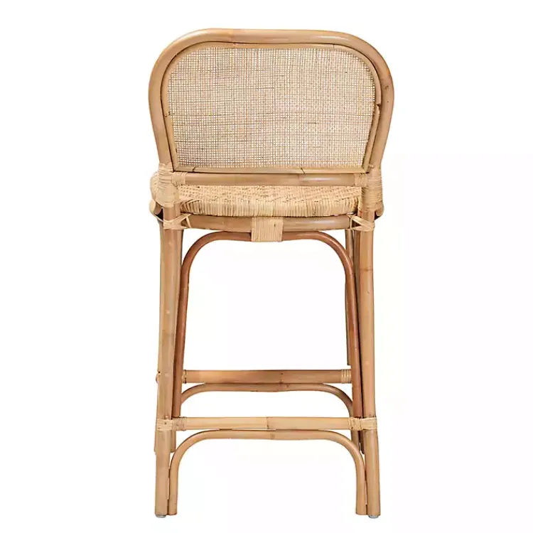 Bar Stools & Counter Height Stools-Kirklands Home Natural Rat Adrena Counter Stool Tan