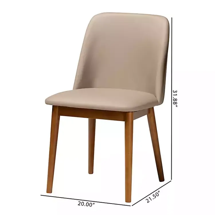 Dining Chairs-Kirklands Home Beige Faux Leather Modern Dining Chairs, Set of 2 Tan