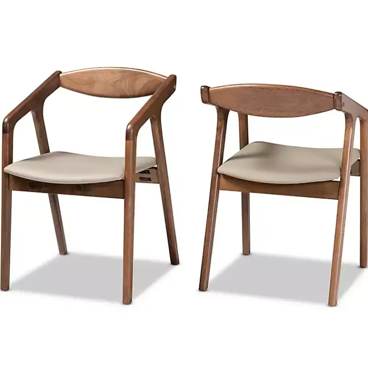 Dining Chairs-Kirklands Home Faux Leather Harland Dining Chairs, Set of 2 Gray