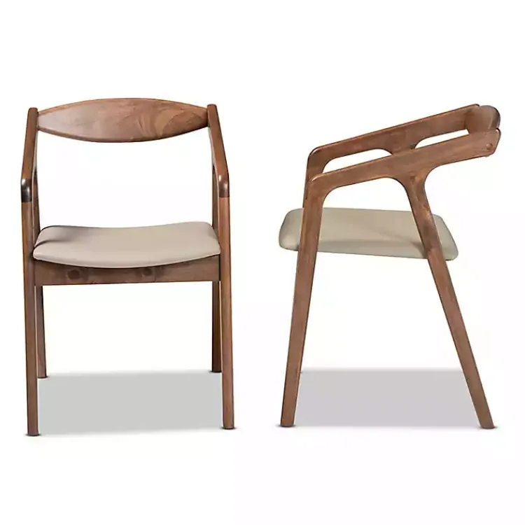 Dining Chairs-Kirklands Home Faux Leather Harland Dining Chairs, Set of 2 Gray