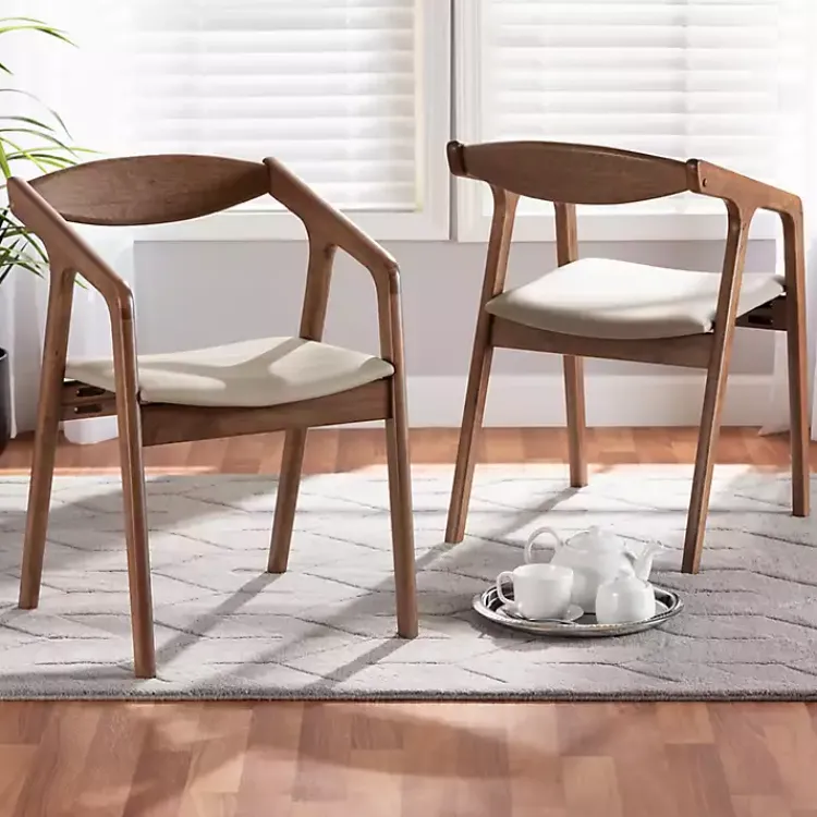 Dining Chairs-Kirklands Home Faux Leather Harland Dining Chairs, Set of 2 Gray