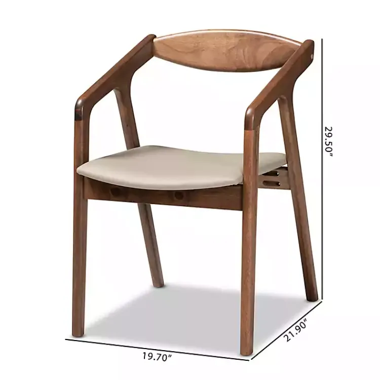 Dining Chairs-Kirklands Home Faux Leather Harland Dining Chairs, Set of 2 Gray